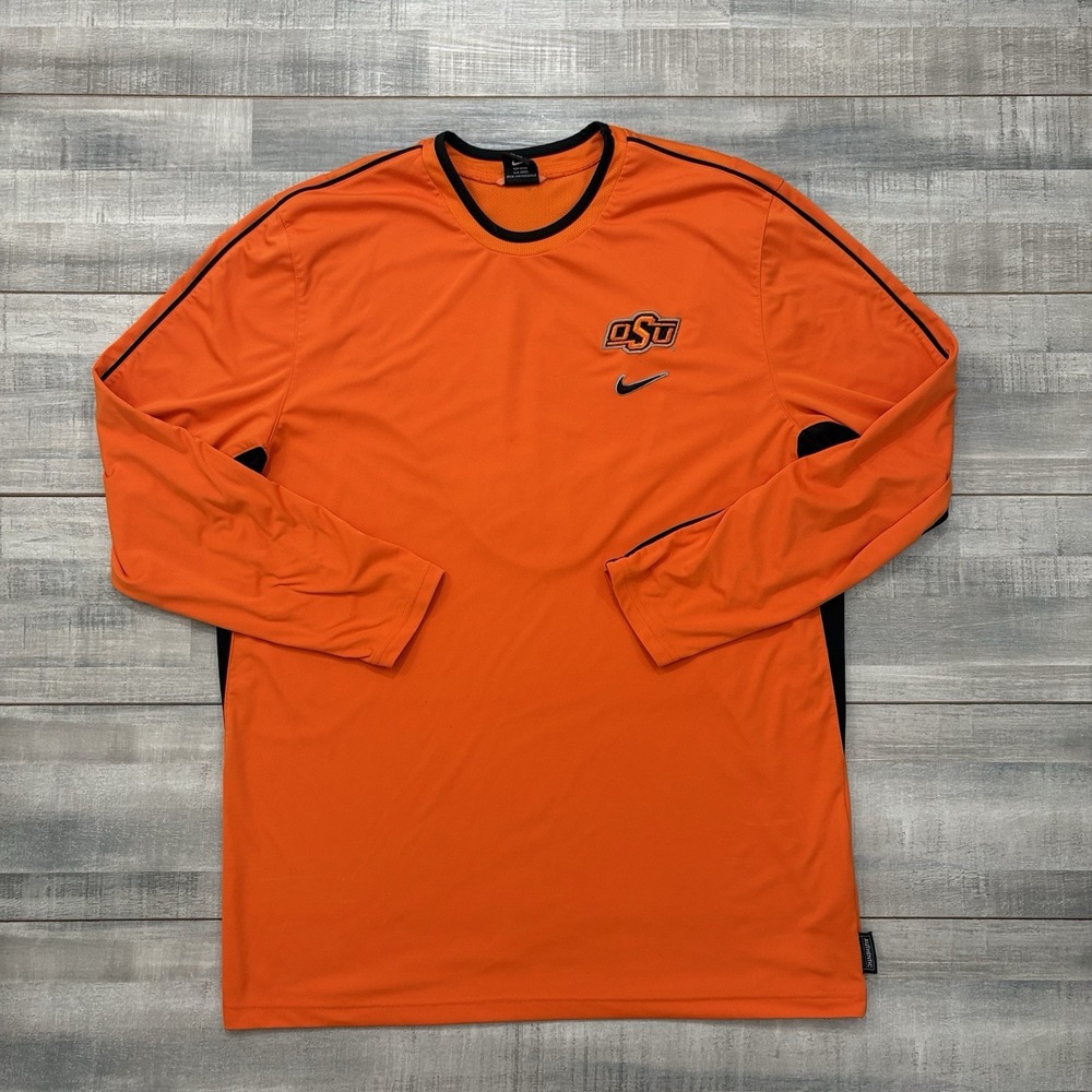 Vtg Nike Dri-fit OSU Men's L Oklahoma State University Cowboys Orange T-Shirt